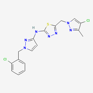 N-[1-(2-chlorobenzyl)-1H-pyrazol-3-yl]-5-[(4-chloro-3-methyl-1H-pyrazol-1-yl)methyl]-1,3,4-thiadiazol-2-amine