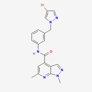 N-{3-[(4-bromo-1H-pyrazol-1-yl)methyl]phenyl}-1,6-dimethyl-1H-pyrazolo[3,4-b]pyridine-4-carboxamide