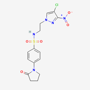 N-[2-(4-chloro-3-nitro-1H-pyrazol-1-yl)ethyl]-4-(2-oxopyrrolidin-1-yl)benzenesulfonamide