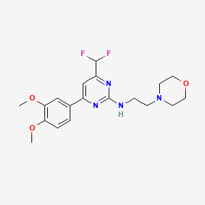 4-(difluoromethyl)-6-(3,4-dimethoxyphenyl)-N-[2-(morpholin-4-yl)ethyl]pyrimidin-2-amine