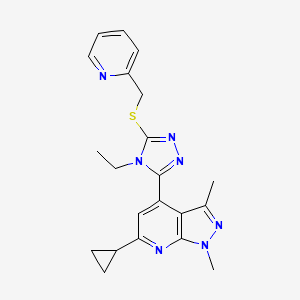 6-cyclopropyl-4-{4-ethyl-5-[(pyridin-2-ylmethyl)sulfanyl]-4H-1,2,4-triazol-3-yl}-1,3-dimethyl-1H-pyrazolo[3,4-b]pyridine