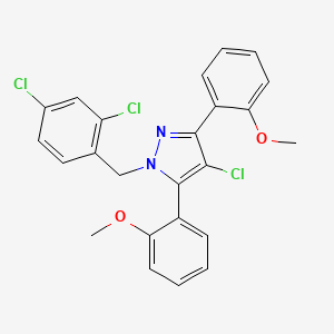 4-chloro-1-(2,4-dichlorobenzyl)-3,5-bis(2-methoxyphenyl)-1H-pyrazole