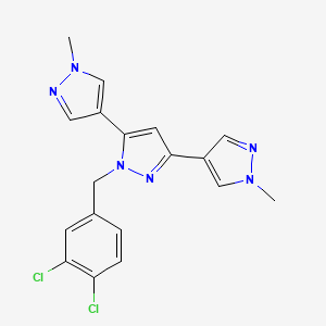 1-[(3,4-dichlorophenyl)methyl]-3,5-bis(1-methylpyrazol-4-yl)pyrazole