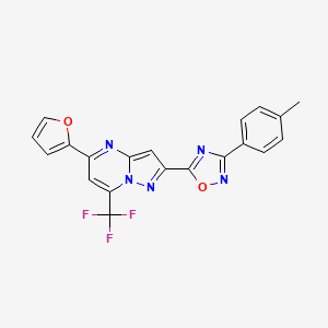 5-(Furan-2-yl)-2-[3-(4-methylphenyl)-1,2,4-oxadiazol-5-yl]-7-(trifluoromethyl)pyrazolo[1,5-a]pyrimidine