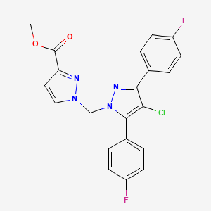 methyl 1-{[4-chloro-3,5-bis(4-fluorophenyl)-1H-pyrazol-1-yl]methyl}-1H-pyrazole-3-carboxylate