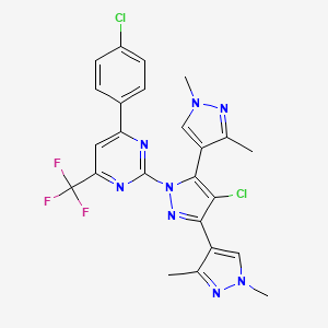 2-[4-chloro-3,5-bis(1,3-dimethylpyrazol-4-yl)pyrazol-1-yl]-4-(4-chlorophenyl)-6-(trifluoromethyl)pyrimidine