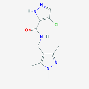 4-chloro-N-[(1,3,5-trimethyl-1H-pyrazol-4-yl)methyl]-1H-pyrazole-3-carboxamide