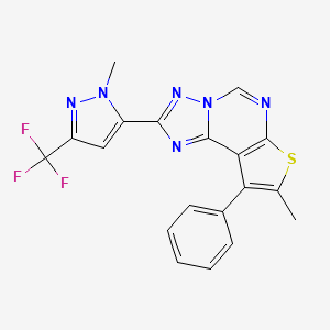 8-methyl-2-[1-methyl-3-(trifluoromethyl)-1H-pyrazol-5-yl]-9-phenylthieno[3,2-e][1,2,4]triazolo[1,5-c]pyrimidine