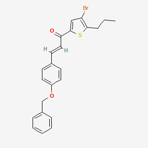 molecular formula C23H21BrO2S B10923185 (2E)-3-[4-(benzyloxy)phenyl]-1-(4-bromo-5-propylthiophen-2-yl)prop-2-en-1-one 