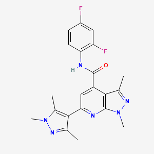 N-(2,4-difluorophenyl)-1,3-dimethyl-6-(1,3,5-trimethyl-1H-pyrazol-4-yl)-1H-pyrazolo[3,4-b]pyridine-4-carboxamide