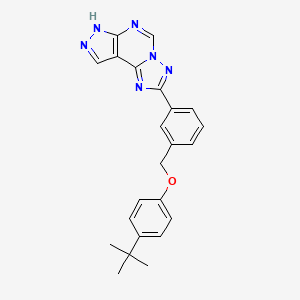 2-(3-{[4-(Tert-butyl)phenoxy]methyl}phenyl)-7H-pyrazolo[4,3-E][1,2,4]triazolo[1,5-C]pyrimidine