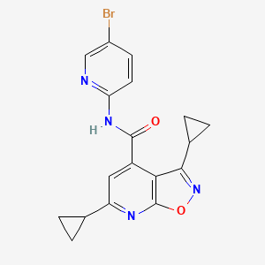 molecular formula C18H15BrN4O2 B10923229 N-(5-bromopyridin-2-yl)-3,6-dicyclopropyl[1,2]oxazolo[5,4-b]pyridine-4-carboxamide 