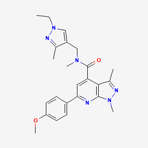 N-[(1-ethyl-3-methyl-1H-pyrazol-4-yl)methyl]-6-(4-methoxyphenyl)-N,1,3-trimethyl-1H-pyrazolo[3,4-b]pyridine-4-carboxamide