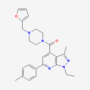 [1-ethyl-3-methyl-6-(4-methylphenyl)-1H-pyrazolo[3,4-b]pyridin-4-yl][4-(furan-2-ylmethyl)piperazin-1-yl]methanone