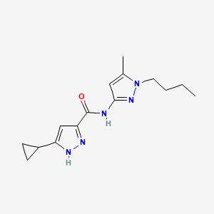 molecular formula C15H21N5O B10923273 N-(1-butyl-5-methyl-1H-pyrazol-3-yl)-5-cyclopropyl-1H-pyrazole-3-carboxamide 