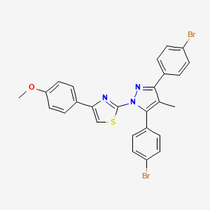 molecular formula C26H19Br2N3OS B10923274 2-[3,5-bis(4-bromophenyl)-4-methyl-1H-pyrazol-1-yl]-4-(4-methoxyphenyl)-1,3-thiazole 