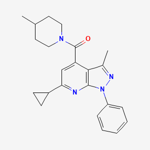 (6-cyclopropyl-3-methyl-1-phenyl-1H-pyrazolo[3,4-b]pyridin-4-yl)(4-methylpiperidin-1-yl)methanone