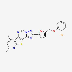 4-[5-[(2-bromophenoxy)methyl]furan-2-yl]-11,13-dimethyl-16-thia-3,5,6,8,14-pentazatetracyclo[7.7.0.02,6.010,15]hexadeca-1(9),2,4,7,10(15),11,13-heptaene