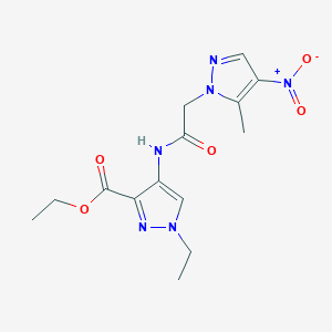 ethyl 1-ethyl-4-{[(5-methyl-4-nitro-1H-pyrazol-1-yl)acetyl]amino}-1H-pyrazole-3-carboxylate