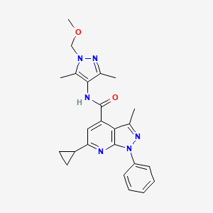 6-cyclopropyl-N-[1-(methoxymethyl)-3,5-dimethyl-1H-pyrazol-4-yl]-3-methyl-1-phenyl-1H-pyrazolo[3,4-b]pyridine-4-carboxamide