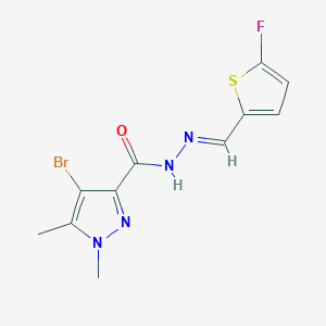 4-Bromo-N'-((5-fluorothiophen-2-yl)methylene)-1,5-dimethyl-1H-pyrazole-3-carbohydrazide