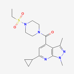 (6-cyclopropyl-1,3-dimethyl-1H-pyrazolo[3,4-b]pyridin-4-yl)[4-(ethylsulfonyl)piperazin-1-yl]methanone