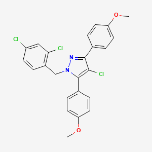 4-chloro-1-(2,4-dichlorobenzyl)-3,5-bis(4-methoxyphenyl)-1H-pyrazole