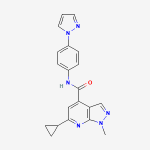 6-cyclopropyl-1-methyl-N-[4-(1H-pyrazol-1-yl)phenyl]-1H-pyrazolo[3,4-b]pyridine-4-carboxamide