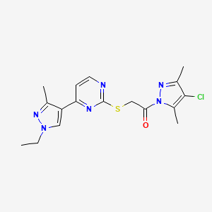 1-(4-chloro-3,5-dimethyl-1H-pyrazol-1-yl)-2-{[4-(1-ethyl-3-methyl-1H-pyrazol-4-yl)pyrimidin-2-yl]sulfanyl}ethanone