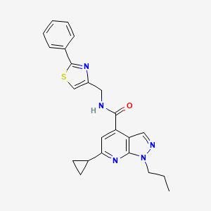 6-Cyclopropyl-N-[(2-phenyl-4-thiazolyl)methyl]-1-propyl-1H-pyrazolo[3,4-b]pyridine-4-carboxamide