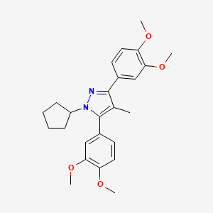 1-cyclopentyl-3,5-bis(3,4-dimethoxyphenyl)-4-methyl-1H-pyrazole