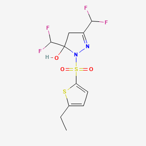 3,5-bis(difluoromethyl)-1-[(5-ethylthiophen-2-yl)sulfonyl]-4,5-dihydro-1H-pyrazol-5-ol