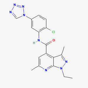 N-[2-chloro-5-(1H-tetrazol-1-yl)phenyl]-1-ethyl-3,6-dimethyl-1H-pyrazolo[3,4-b]pyridine-4-carboxamide