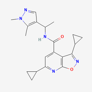 3,6-dicyclopropyl-N-[1-(1,5-dimethyl-1H-pyrazol-4-yl)ethyl][1,2]oxazolo[5,4-b]pyridine-4-carboxamide