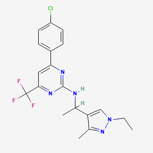 4-(4-chlorophenyl)-N-[1-(1-ethyl-3-methyl-1H-pyrazol-4-yl)ethyl]-6-(trifluoromethyl)pyrimidin-2-amine