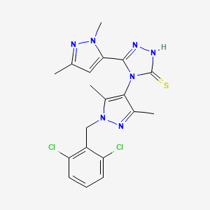 4-[1-(2,6-dichlorobenzyl)-3,5-dimethyl-1H-pyrazol-4-yl]-5-(1,3-dimethyl-1H-pyrazol-5-yl)-4H-1,2,4-triazole-3-thiol