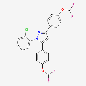 molecular formula C23H15ClF4N2O2 B10923582 1-(2-chlorophenyl)-3,5-bis[4-(difluoromethoxy)phenyl]-1H-pyrazole 