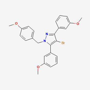 4-bromo-1-(4-methoxybenzyl)-3,5-bis(3-methoxyphenyl)-1H-pyrazole