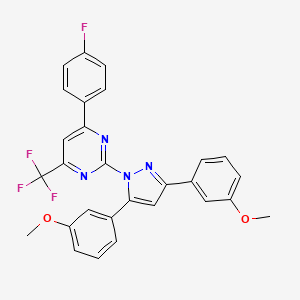 2-[3,5-bis(3-methoxyphenyl)-1H-pyrazol-1-yl]-4-(4-fluorophenyl)-6-(trifluoromethyl)pyrimidine