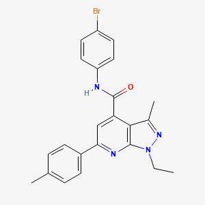 molecular formula C23H21BrN4O B10923632 N-(4-bromophenyl)-1-ethyl-3-methyl-6-(4-methylphenyl)-1H-pyrazolo[3,4-b]pyridine-4-carboxamide 