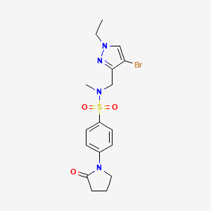 N-[(4-bromo-1-ethyl-1H-pyrazol-3-yl)methyl]-N-methyl-4-(2-oxopyrrolidin-1-yl)benzenesulfonamide