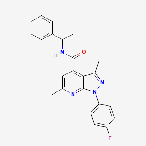 1-(4-fluorophenyl)-3,6-dimethyl-N-(1-phenylpropyl)-1H-pyrazolo[3,4-b]pyridine-4-carboxamide