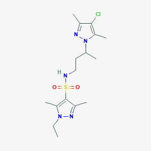 molecular formula C16H26ClN5O2S B10923664 N-[3-(4-chloro-3,5-dimethyl-1H-pyrazol-1-yl)butyl]-1-ethyl-3,5-dimethyl-1H-pyrazole-4-sulfonamide 