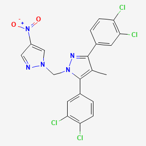 3,5-bis(3,4-dichlorophenyl)-4-methyl-1-[(4-nitro-1H-pyrazol-1-yl)methyl]-1H-pyrazole