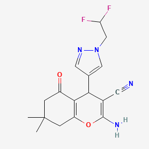 2-Amino-4-(1-(2,2-difluoroethyl)-1H-pyrazol-4-yl)-7,7-dimethyl-5-oxo-5,6,7,8-tetrahydro-4H-chromene-3-carbonitrile