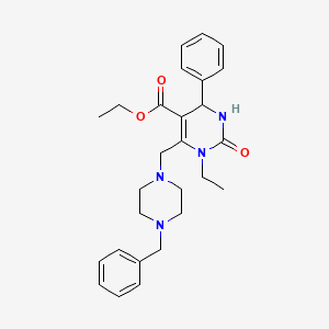 Ethyl 6-[(4-benzylpiperazin-1-yl)methyl]-1-ethyl-2-oxo-4-phenyl-1,2,3,4-tetrahydropyrimidine-5-carboxylate