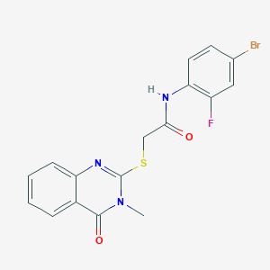 N-(4-bromo-2-fluorophenyl)-2-[(3-methyl-4-oxo-3,4-dihydroquinazolin-2-yl)sulfanyl]acetamide