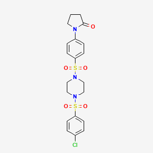 1-[4-({4-[(4-Chlorophenyl)sulfonyl]piperazin-1-yl}sulfonyl)phenyl]pyrrolidin-2-one