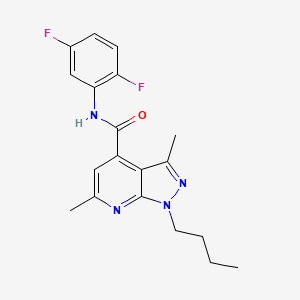 molecular formula C19H20F2N4O B10923777 1-butyl-N-(2,5-difluorophenyl)-3,6-dimethyl-1H-pyrazolo[3,4-b]pyridine-4-carboxamide 