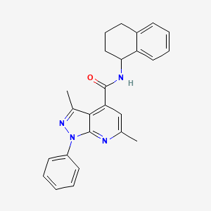 3,6-dimethyl-1-phenyl-N-(1,2,3,4-tetrahydronaphthalen-1-yl)-1H-pyrazolo[3,4-b]pyridine-4-carboxamide